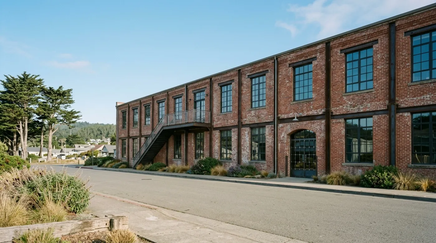 The cannery building on its street