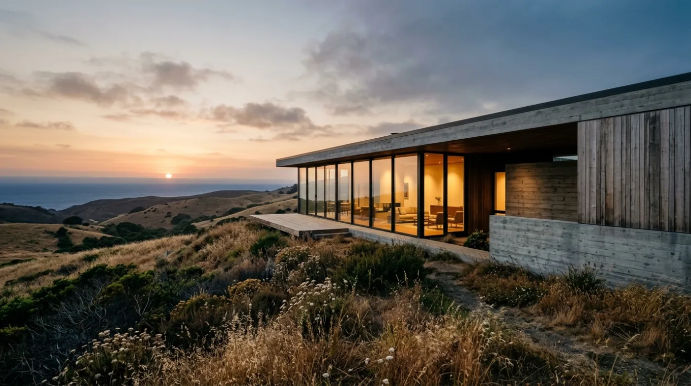 The Ridge House at dusk