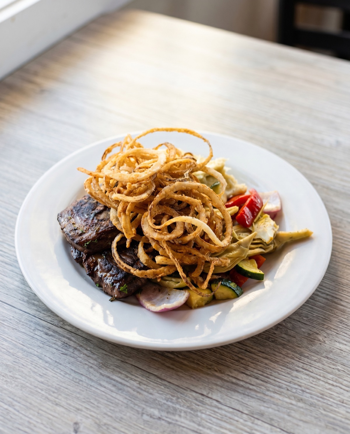 Moss Landing Café — Marinated Skirt Steak & Eggs