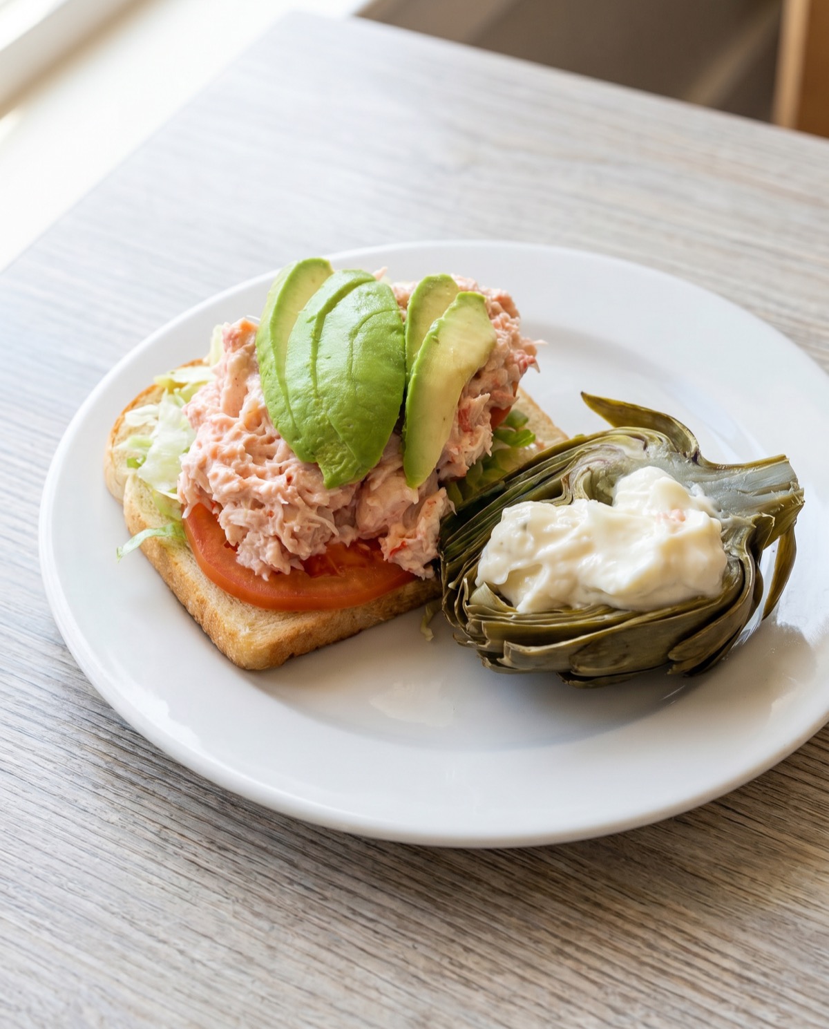 open-face crab sandwich