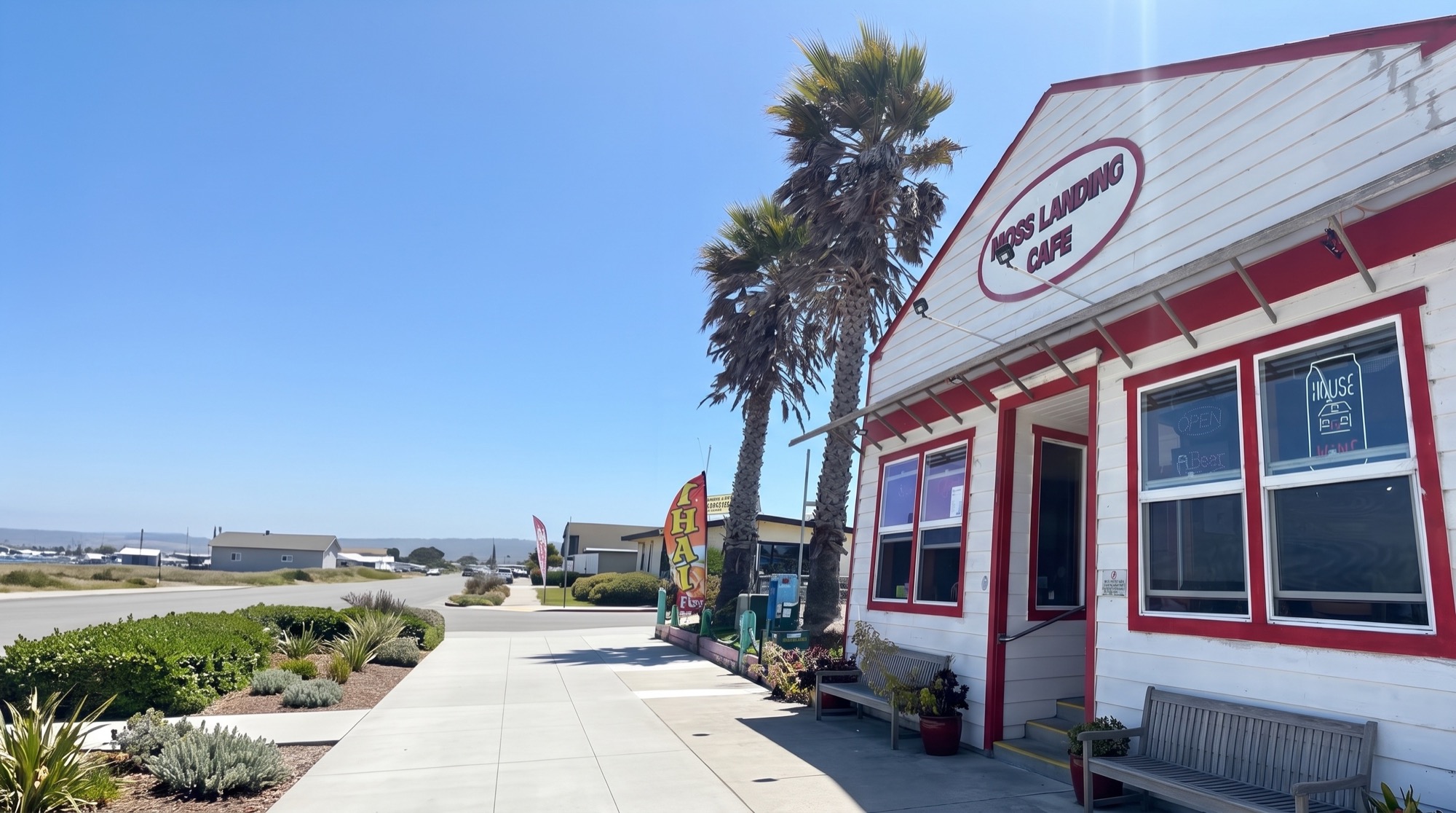 the Moss Landing Café on the harbor