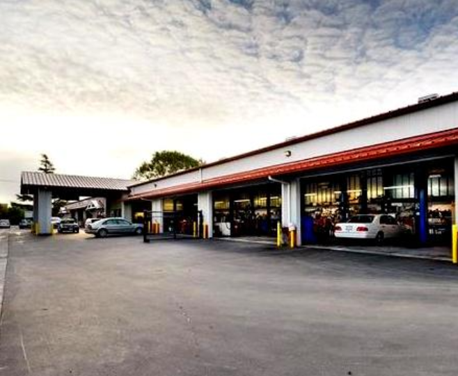 The Santa Cruz facility — bays open down the row