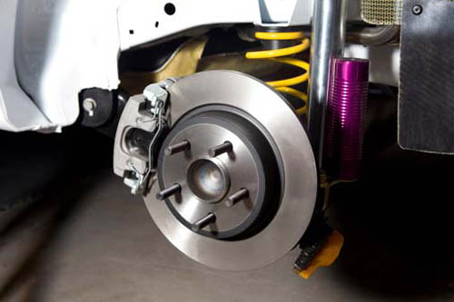 Brake service in progress
