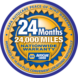The 24-month 24,000-mile warranty seal