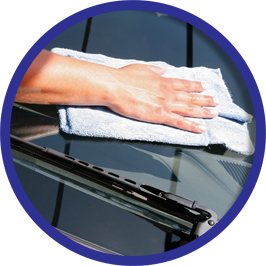 Hand-finishing a fresh car wash